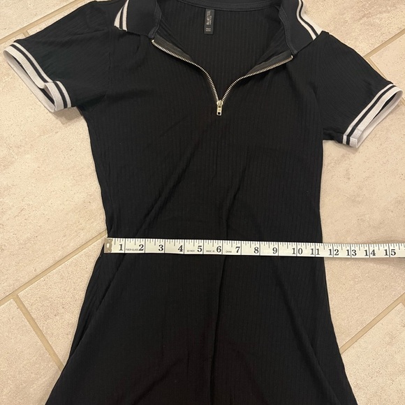 Blue Steel Brand Ribbed Zip-Front Polo Dress Black from Brazil Small - Picture 7 of 8